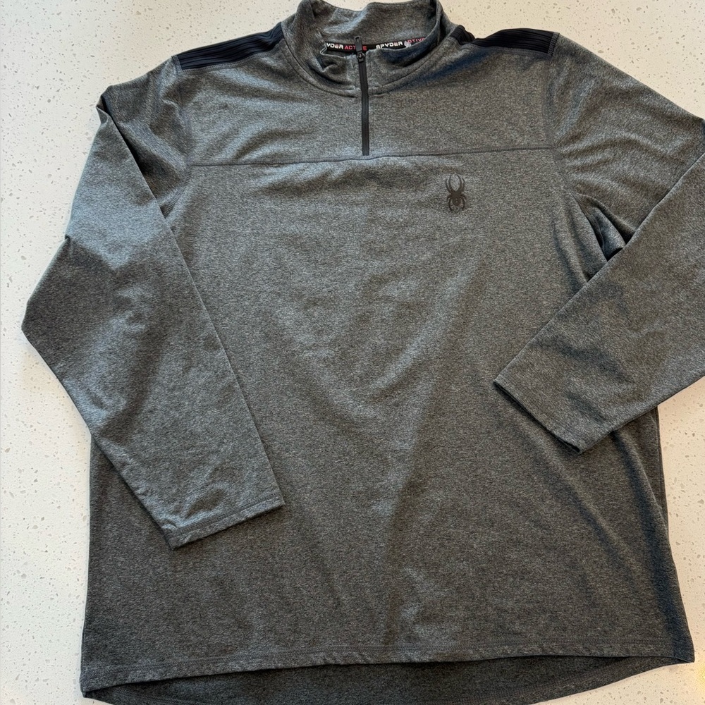 XL Spyder Active Prow B Shirt Long Sleeve Base Layer Gray Moisture Wicking Mens